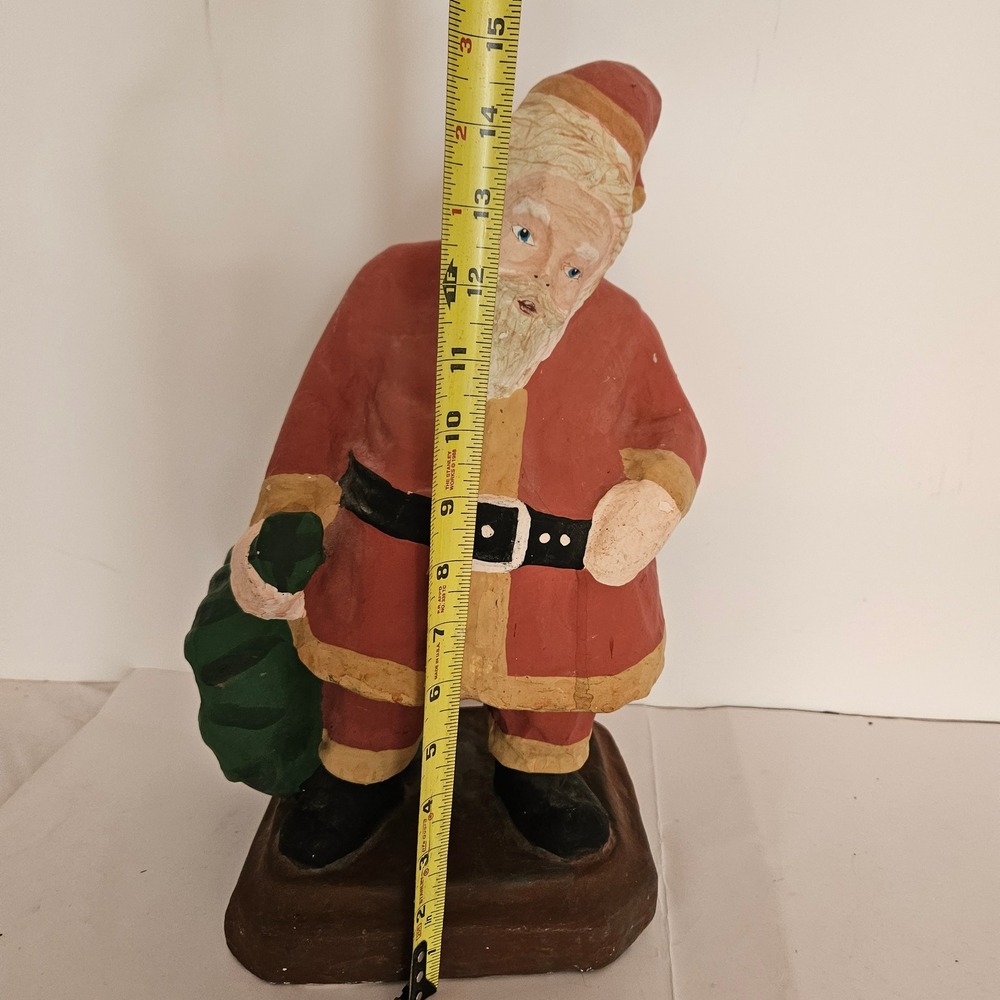 Vintage Caldor papier-mâché Santa Claus Figurine Folk Art Style Father Christmas - Picture 13 of 16